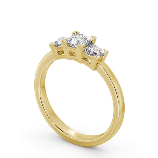 Three Stone Princess Diamond Ring 9K Yellow Gold - Ingham TH100_YG_SIDE