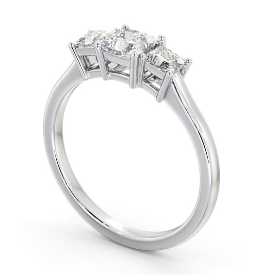  Three Stone Princess Diamond Ring 18K White Gold - Letta TH101_WG_THUMB1 