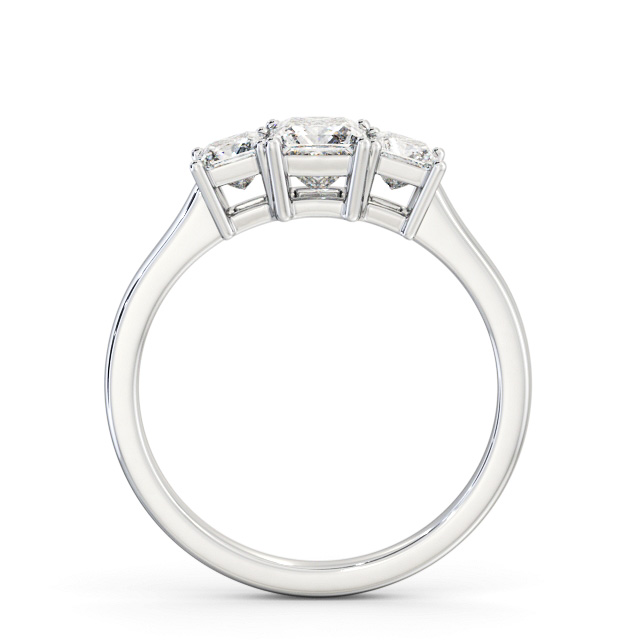 Three Stone Princess Diamond Ring 18K White Gold - Letta TH101_WG_UP