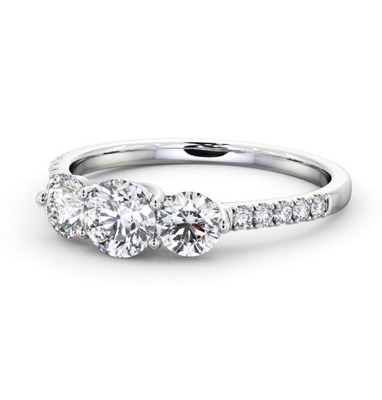  Three Stone Round Diamond Ring Platinum - Anisha TH102_WG_THUMB2 