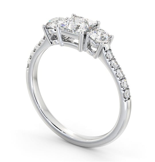  Three Stone Princess Diamond Ring 18K White Gold - Aldbrook TH103_WG_THUMB1 