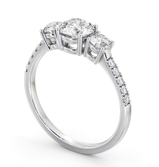  Three Stone Round Diamond Ring 9K White Gold - Laleham TH104_WG_THUMB1 
