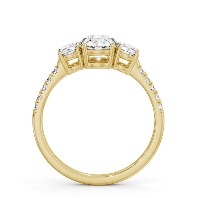 Three Stone Round Diamond Ring 18K Yellow Gold - Laleham TH104_YG_UP