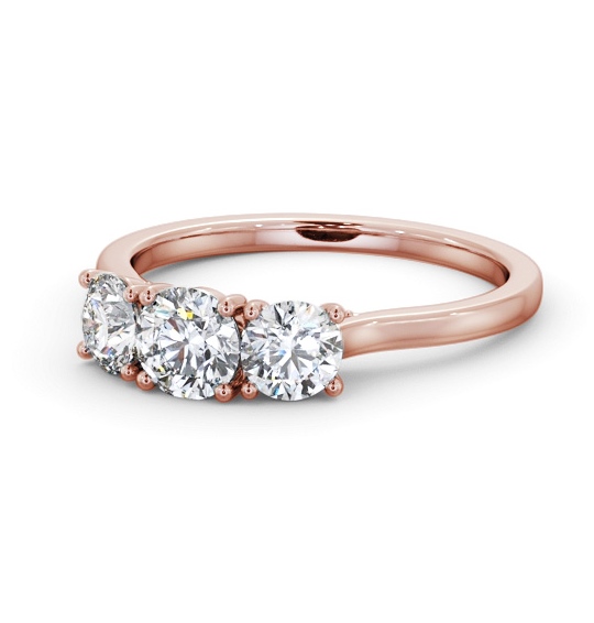  Three Stone Round Diamond Ring 18K Rose Gold - Coulson TH105_RG_THUMB2 