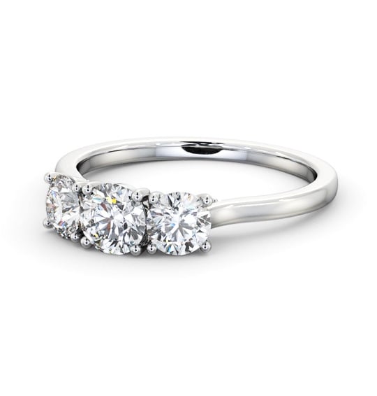  Three Stone Round Diamond Ring 9K White Gold - Coulson TH105_WG_THUMB2 