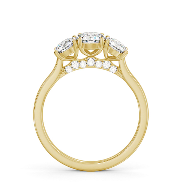 Three Stone Round Diamond Ring 18K Yellow Gold - Coulson TH105_YG_UP