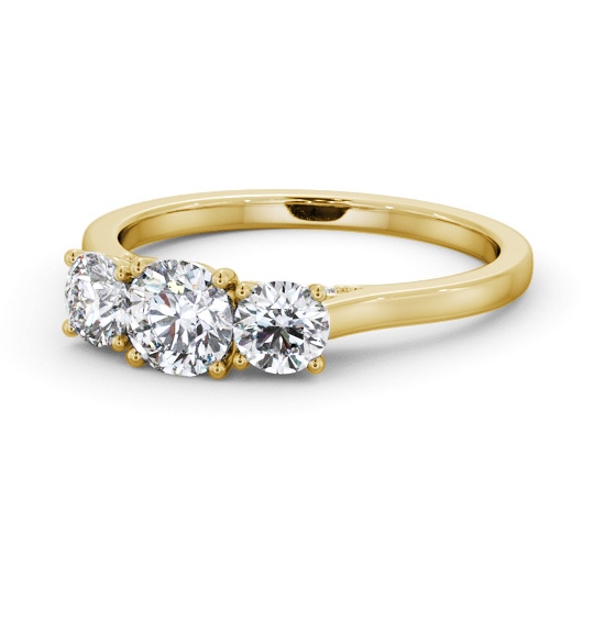  Three Stone Round Diamond Ring 9K Yellow Gold - Ainsley TH107_YG_THUMB2 