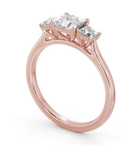 Three Stone Princess Diamond Ring 18K Rose Gold - Pineda TH108_RG_THUMB1
