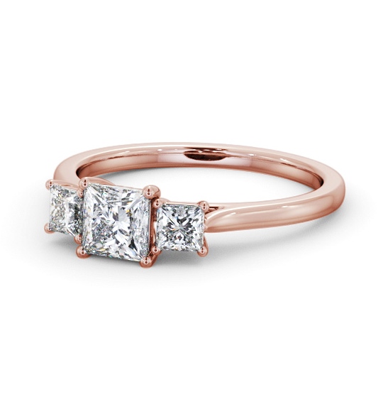  Three Stone Princess Diamond Ring 18K Rose Gold - Pineda TH108_RG_THUMB2 