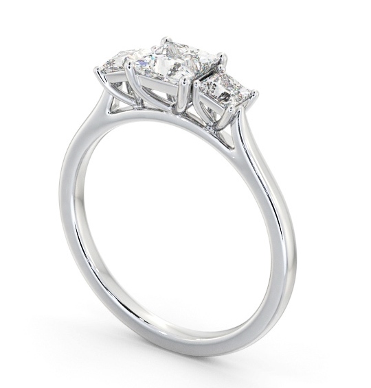  Three Stone Princess Diamond Ring Palladium - Pineda TH108_WG_THUMB1 