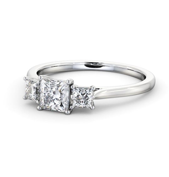  Three Stone Princess Diamond Ring 9K White Gold - Pineda TH108_WG_THUMB2 