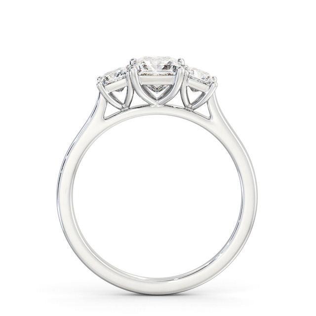 Three Stone Princess Diamond Ring 18K White Gold - Pineda TH108_WG_UP