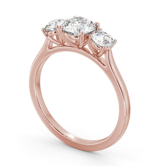  Three Stone Round Diamond Ring 18K Rose Gold - Holden TH109_RG_THUMB1 