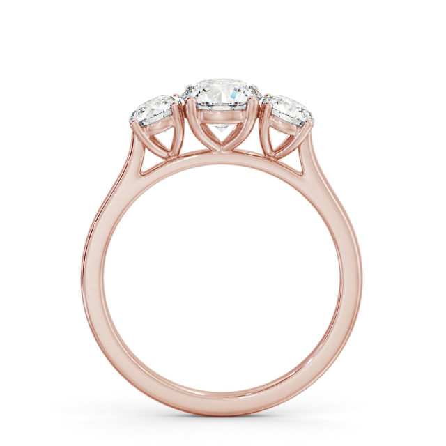 Three Stone Round Diamond Ring 9K Rose Gold - Holden TH109_RG_UP