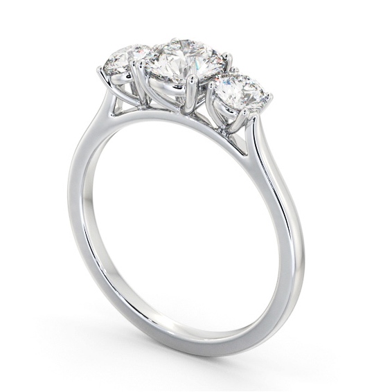 Three Stone Round Diamond Classic Trilogy Ring Palladium TH109_WG_THUMB1