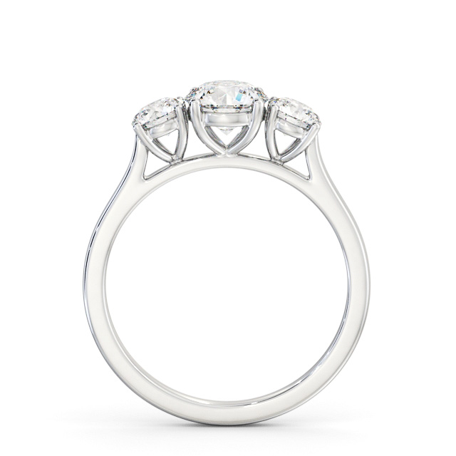 Three Stone Round Diamond Ring 18K White Gold - Holden TH109_WG_UP