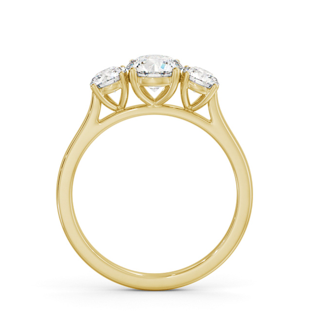 Three Stone Round Diamond Ring 18K Yellow Gold - Holden TH109_YG_UP