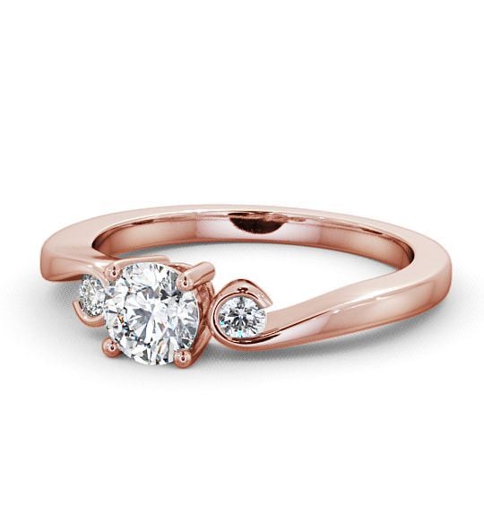  Three Stone Round Diamond Engagement Ring 18K Rose Gold - Keston TH10_RG_THUMB2 