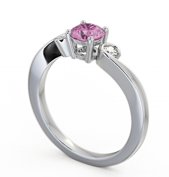 Three Stone Pink Sapphire and Diamond 0.75ct Ring 9K White Gold TH10GEM_WG_PS_THUMB1