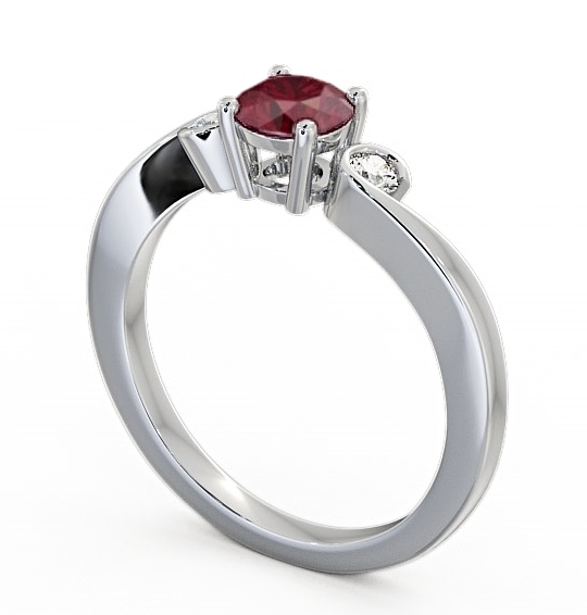 Three Stone Ruby and Diamond 0.75ct Ring 18K White Gold TH10GEM_WG_RU_THUMB1