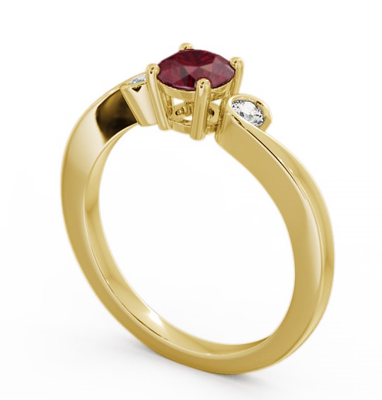 Three Stone Ruby and Diamond 0.75ct Ring 18K Yellow Gold TH10GEM_YG_RU_THUMB1