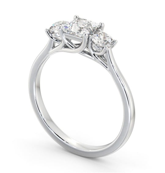  Three Stone Princess Diamond Ring 18K White Gold - Raffaella TH110_WG_THUMB1 