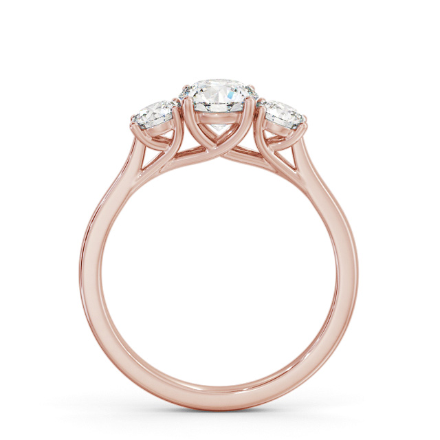 Three Stone Round Diamond Ring 9K Rose Gold - Driscol TH111_RG_UP