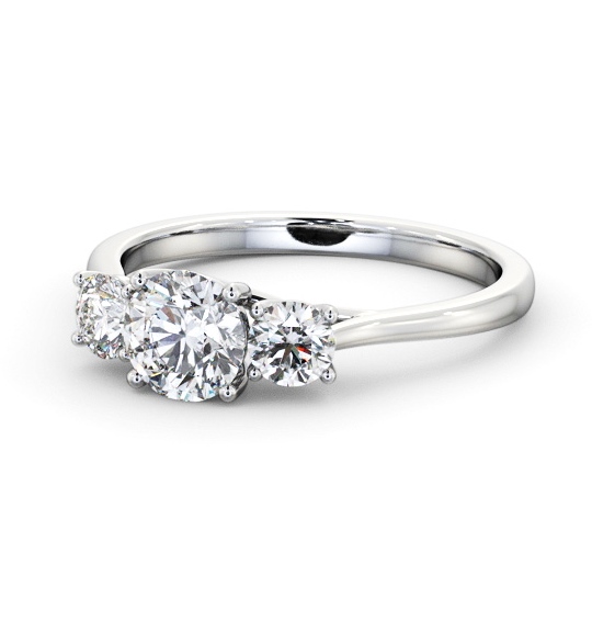  Three Stone Round Diamond Ring 9K White Gold - Driscol TH111_WG_THUMB2 