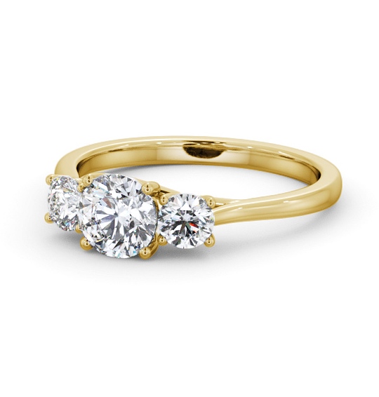 Three Stone Round Diamond Sweeping Prongs Trilogy Ring 9K Yellow Gold TH111_YG_THUMB2 