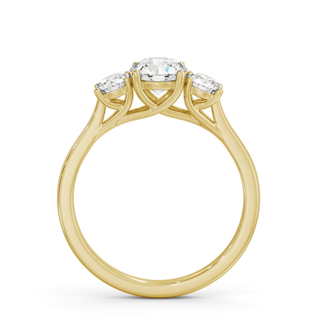 Three Stone Round Diamond Ring 18K Yellow Gold - Driscol TH111_YG_UP