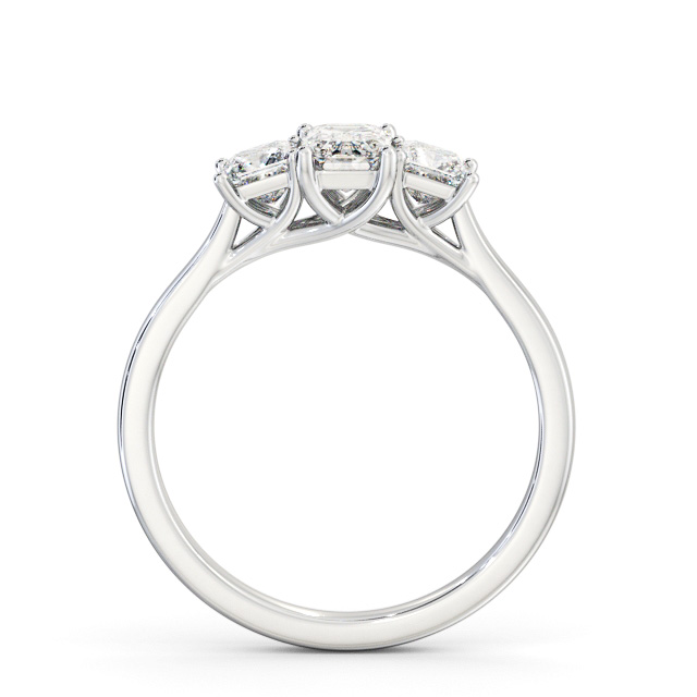 Three Stone Emerald Diamond Ring 18K White Gold - Coleby TH112_WG_UP