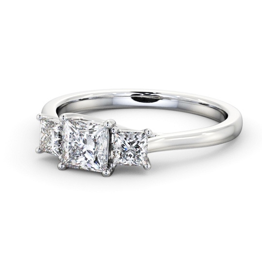  Three Stone Princess Diamond Ring 9K White Gold - Monroe TH113_WG_THUMB2 