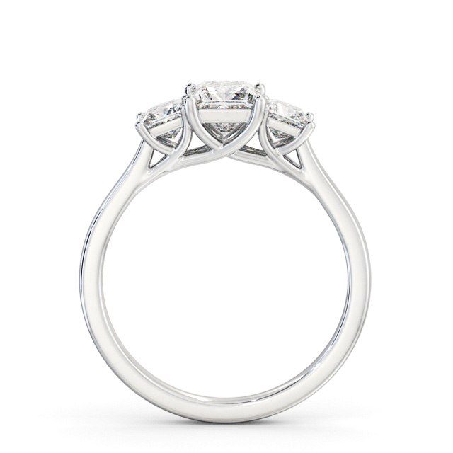 Three Stone Princess Diamond Ring 18K White Gold - Monroe TH113_WG_UP