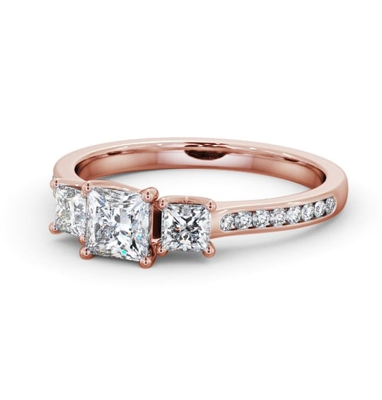  Three Stone Princess Diamond Ring 9K Rose Gold - Arissa TH115_RG_THUMB2 