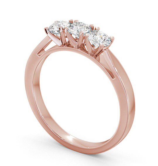 Three Stone Round Diamond Ring 18K Rose Gold - Tiley TH11_RG_THUMB1