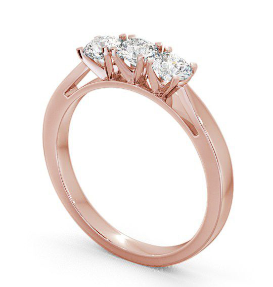 Three Stone Round Diamond Trilogy Ring 18K Rose Gold TH11_RG_THUMB1 