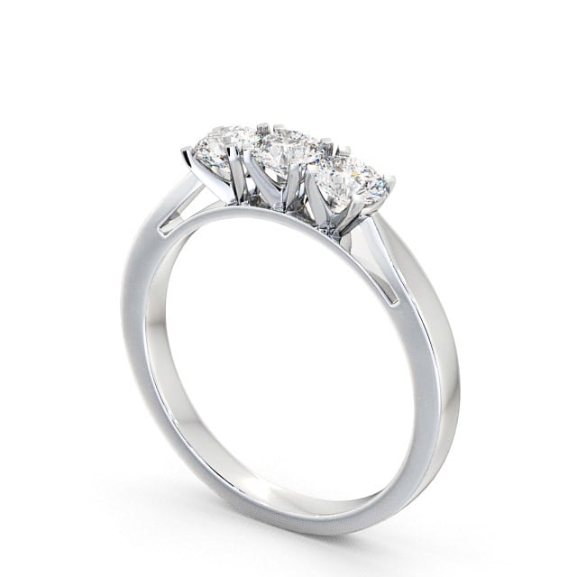 Three Stone Round Diamond Ring 9K White Gold - Tiley TH11_WG_SIDE