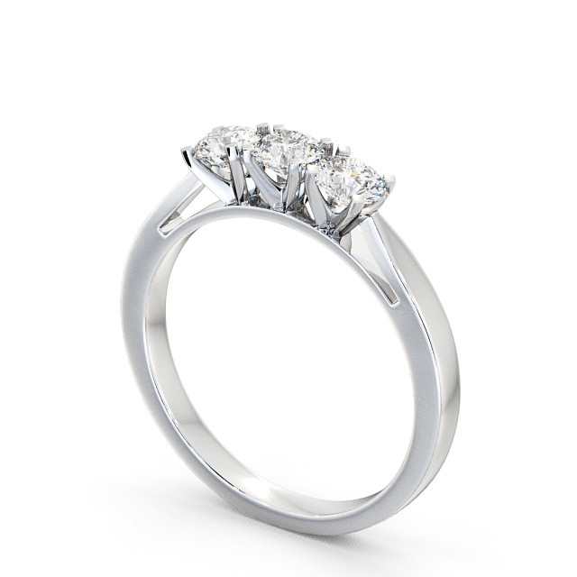 Three Stone Round Diamond Ring Platinum - Tiley TH11_WG_SIDE