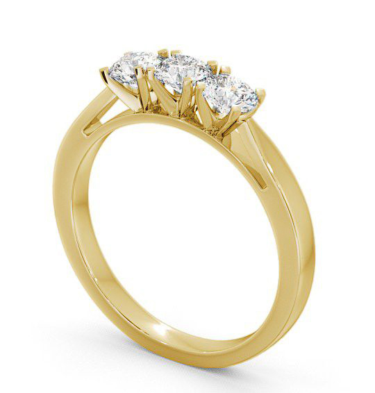 Three Stone Round Diamond Trilogy Ring 18K Yellow Gold TH11_YG_THUMB1