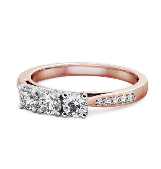 Radley Three Stone Ring Round Diamond Side Stones Traditional Style TH11S_RWG_THUMB2 