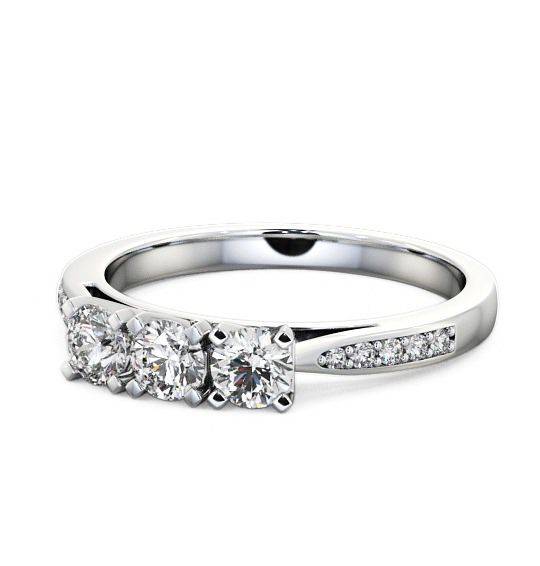 Three Stone Round Diamond Trilogy Ring Platinum with Channel Set Side Stones TH11S_WG_THUMB2 