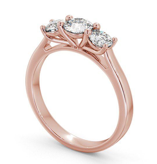  Three Stone Round Diamond Ring 18K Rose Gold - Warkworth TH12_RG_THUMB1 