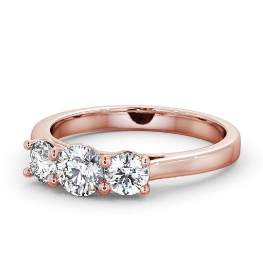 Three Stone Round Diamond Ring 18K Rose Gold - Warkworth TH12_RG_THUMB2 