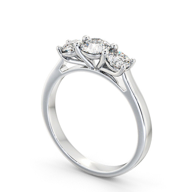 Three Stone Round Diamond Ring Palladium - Warkworth TH12_WG_SIDE