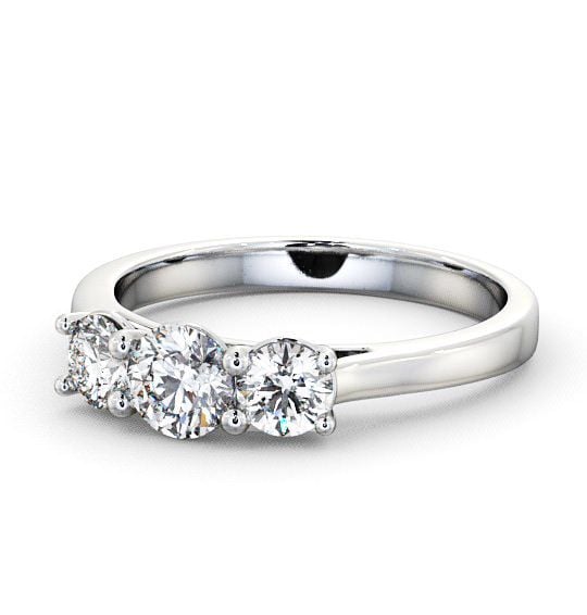  Three Stone Round Diamond Ring 18K White Gold - Warkworth TH12_WG_THUMB2 