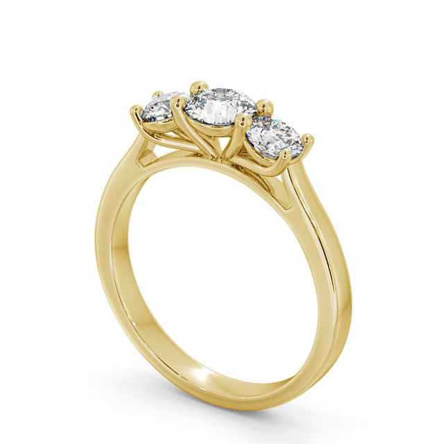 Three Stone Round Diamond Ring 9K Yellow Gold - Warkworth TH12_YG_SIDE