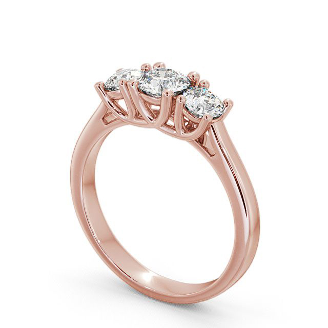 Three Stone Round Diamond Ring 18K Rose Gold - Darnfel TH13_RG_SIDE