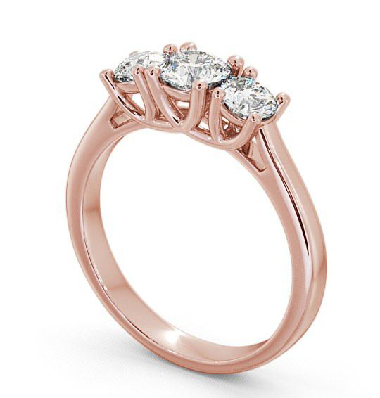 Three Stone Round Diamond Sweeping Prongs Ring 18K Rose Gold TH13_RG_THUMB1 