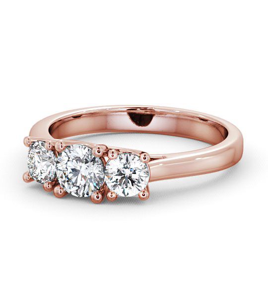  Three Stone Round Diamond Ring 18K Rose Gold - Darnfel TH13_RG_THUMB2 