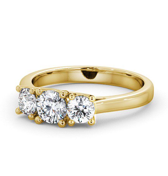  Three Stone Round Diamond Ring 18K Yellow Gold - Darnfel TH13_YG_THUMB2 
